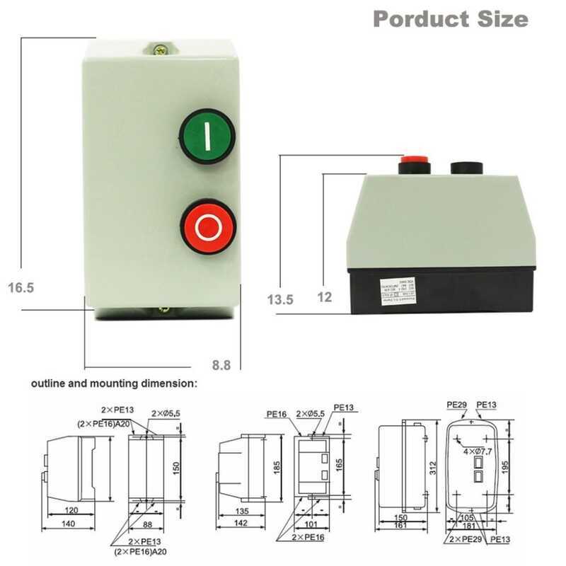 Starter Magnetic Sw With Enclosure Magnetic Contactor 220V With Box ...