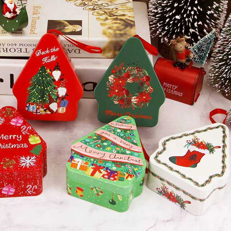 2025 New Christmas Tree Tinplate Box Chocolate Candy Cookie Packaging ...