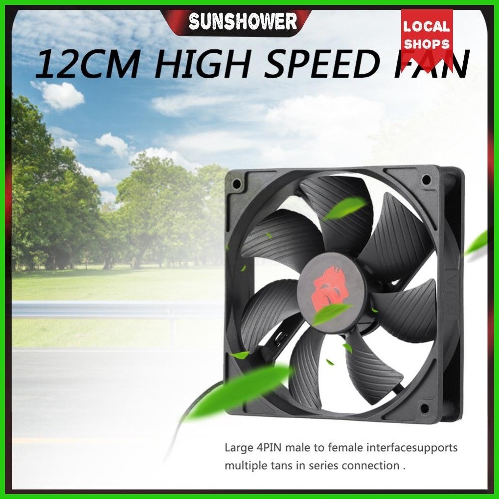 12cm 4 Pin High Speed Desktop Chassis Fan Large Air Volume PC Case ...
