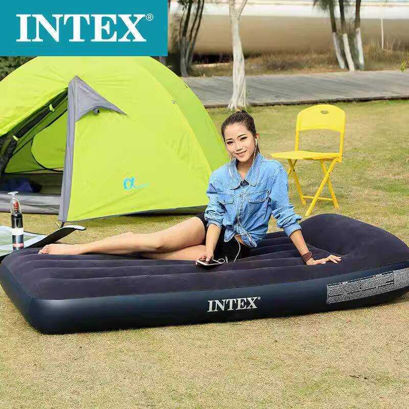 INTEX64141 Built-in Pillow Inflatable Single Folding Mattress Air ...