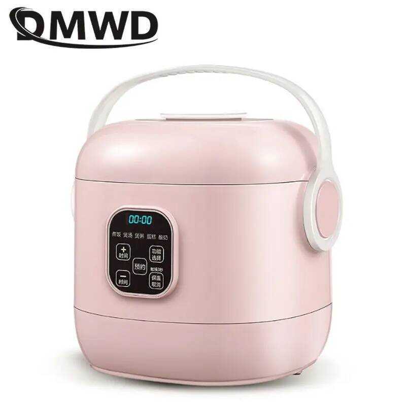 W DMWD 2L Portable Smart Mini Rice Cooker 5 Menus Yogurt Cake Maker ...