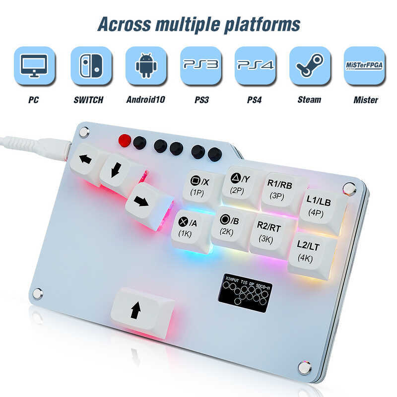 flatbox Mini HitBox Layout RGB LED Light SOCD Fighting Arcade Game ...