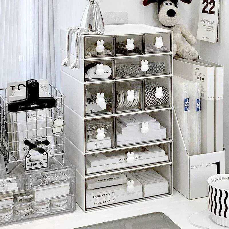 Rabbit Handle Combination Drawer Box Stationery Organizer Desktop ...