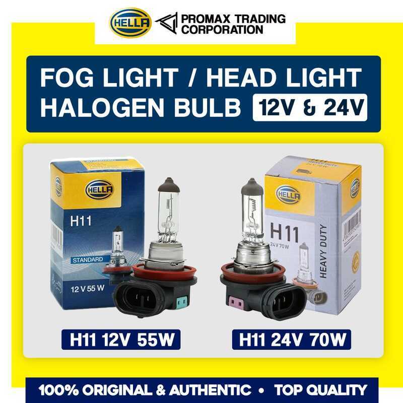 Hella 12V 55W H11 24V 70W Halogen Headlight Fog Light Bulb 464 | Shopee ...
