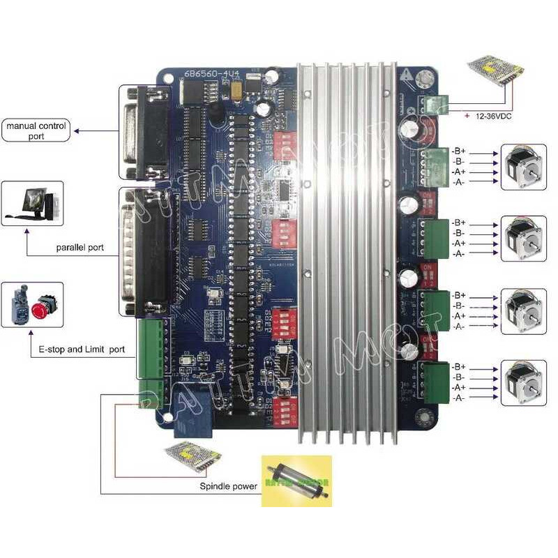 3 Axis 4 Axis Tb6560 CNC Controller Board Stepper Motor Driver H Type ...