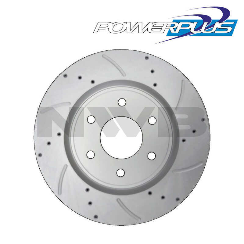 Powerplus Xtreme Cross Drilled And Slotted Brake Disc Rotor Front For ...