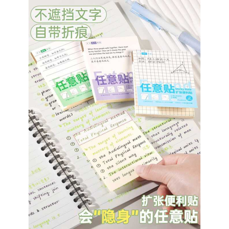 Expandable Sticky Notes Non-blocking Transparent Foldable for Graduate ...