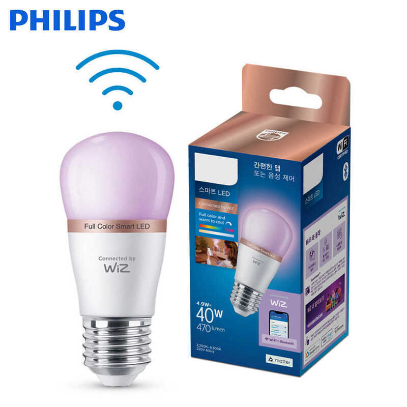 PHILIPS Korea Wiz Color Mini LED Smart Bulb 4.9W E26 16M Colors ...