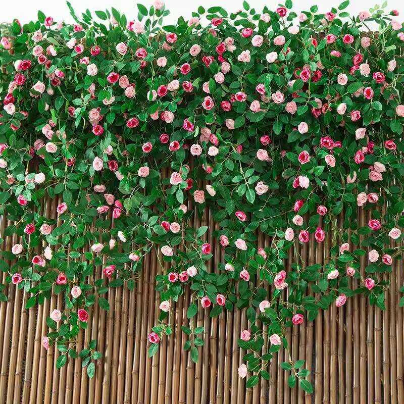 Artificial Rose Fake Flower Air Conditioner Heater Pipe Vine Decoration ...