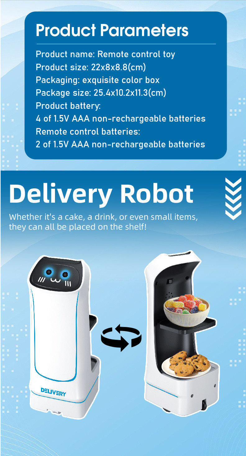 Hot Sale 2.4G Remote Control Food Delivery Robot RC - Kids Interactive ...