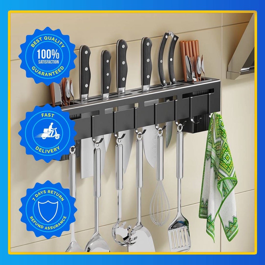 Space Aluminium Kitchen Storage Rack With Hooks Kitchen Mug Storage ...