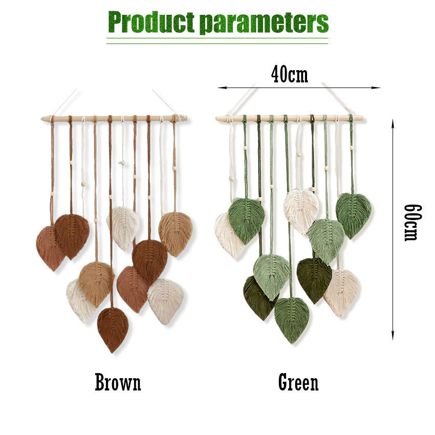 GEEBON Boho Wall Decor Macrame HandmadeYarn Woven Wall Art Leaf ...