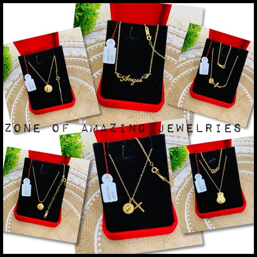 zoaj.ph 18KGP Stamp Lightweight Necklace with Round Lock | Shopee ...