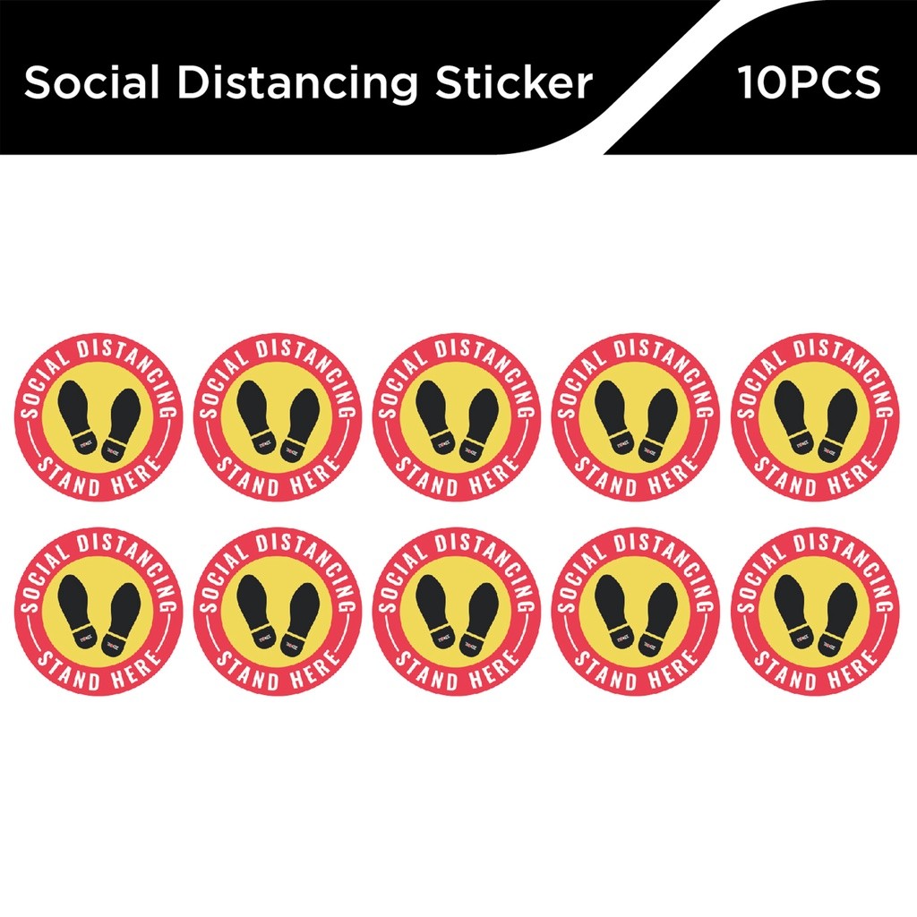 DSign 10pcs. Social Distancing Floor Sticker#13 l Floor Sign Sticker l ...