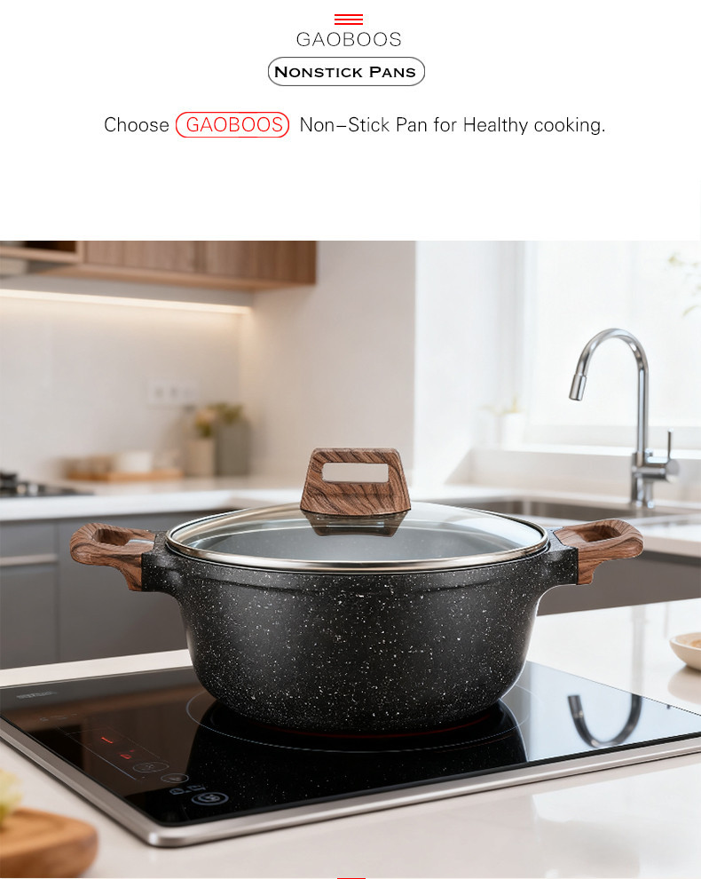 GAOBOOS Non Stick Soup Pot Casserole 24cm Large Capacity Cooking Pot ...