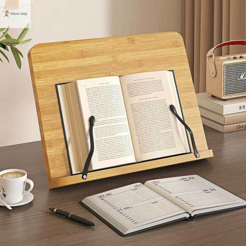 MORE 8 Adjustable Tilt Angles Wooden Book Stand Multi-Functional ...