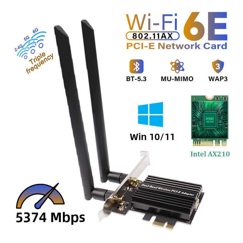 Wifi 6E Ax210 Pcie Network Card Intel Ax210ngw Bluetooth 5.3 802.11Ax ...