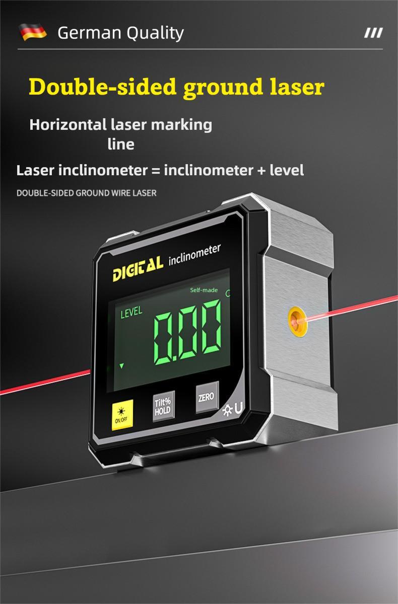 Double Sided Laser Inclinometer Multifunctional Four Sided Magnetic ...