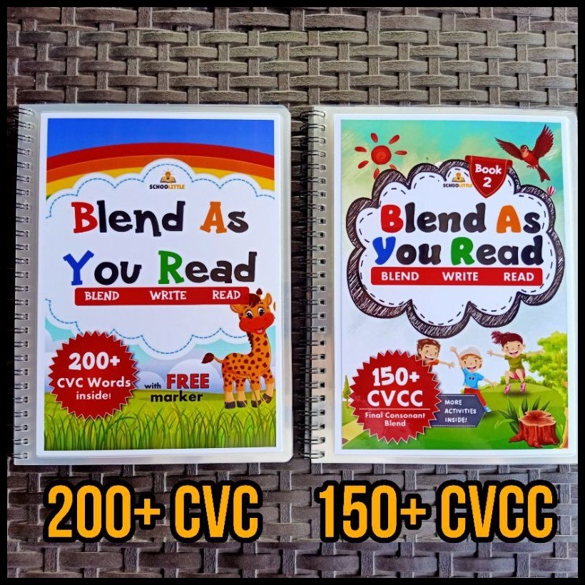 CVC Laminated Reading Book | Blend As You Read | Reading Material for