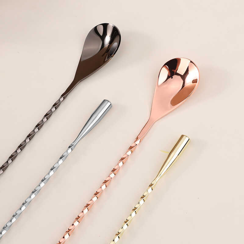 201 Stainless Steel Water Drop Fine Thread Cocktail Stirring Stick DIY ...