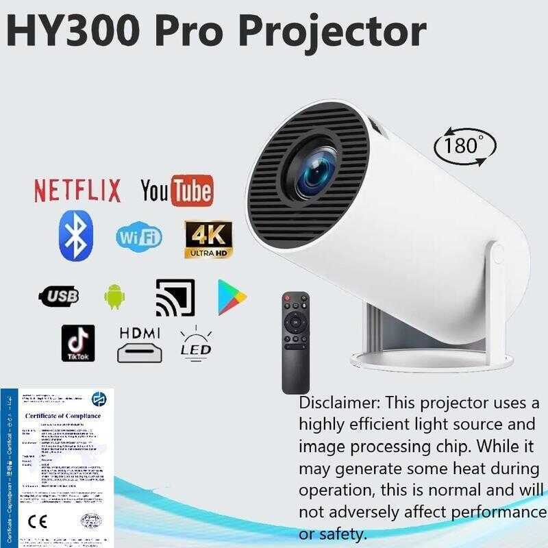 [TECH] HY300 / Pro Projector 4K Smart with WiFi and Bluetooth for Home ...