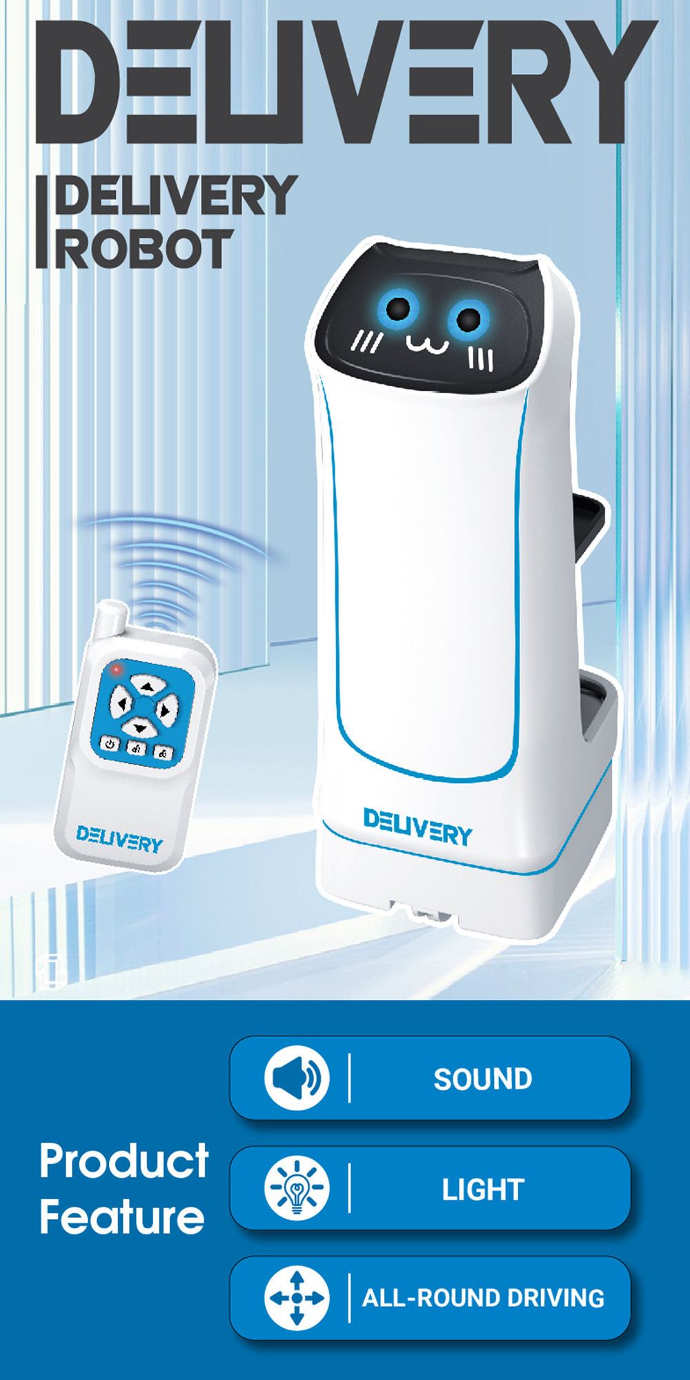 Hot Sale 2.4G Remote Control Food Delivery Robot RC - Kids Interactive ...