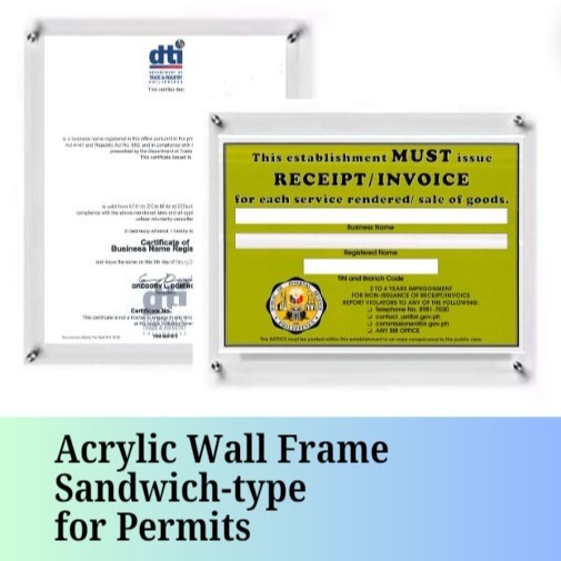 Acrylic Wall Frame Sandwich-type Wall Frame Permit Wall Frame Poster ...