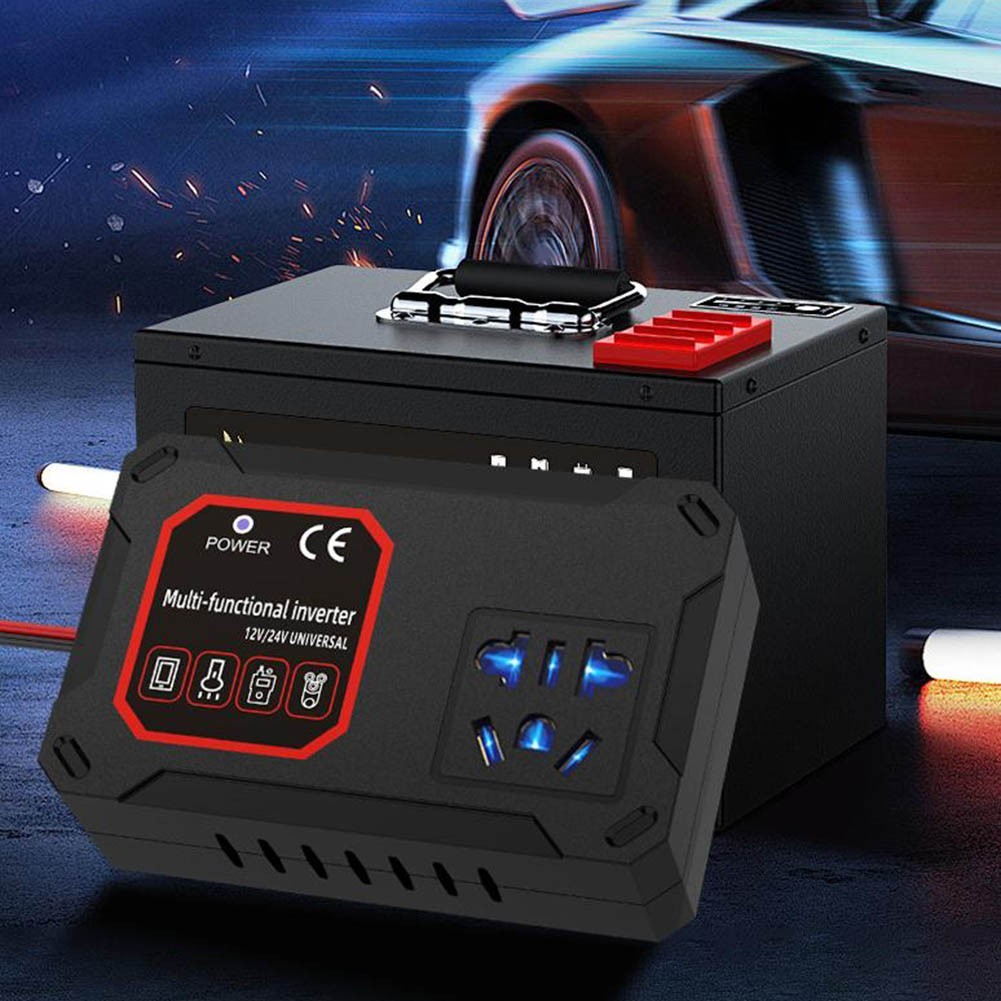 Car 200W Converter Inverter Power DC 12V/24V To DC 220V Invertor Ports ...