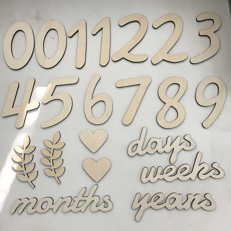 In Stock Baby Milestone Numbers Wooden Newborn Photography Props ...