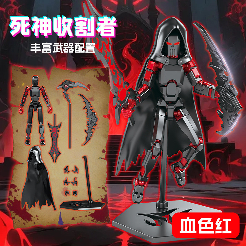 Articulated Reaper Action Figure - 13Dummy with Cloak & Scythe, Fully ...