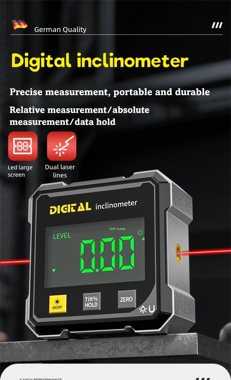 Double Sided Laser Inclinometer Multifunctional Four Sided Magnetic ...