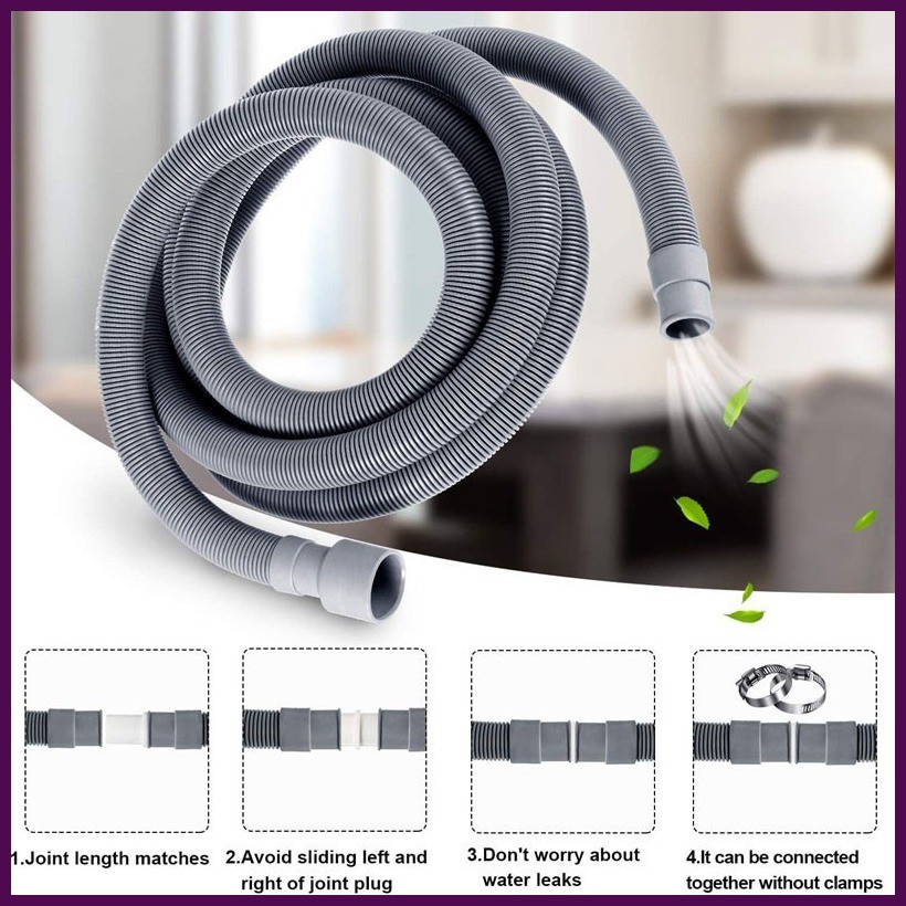 2-10m Machine Dishwasher Drain Hose Extension Washing Pipe with Bracket ...