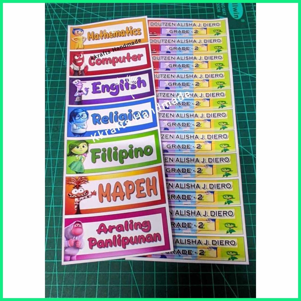 Name Subject sticker label Kuromi Inside Out Hello kitty and other ...