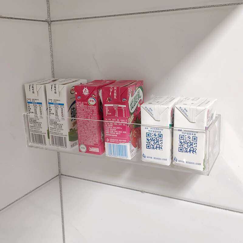Transparent Acrylic Rack Kitchen Refrigerator Milk Beverage Wall ...
