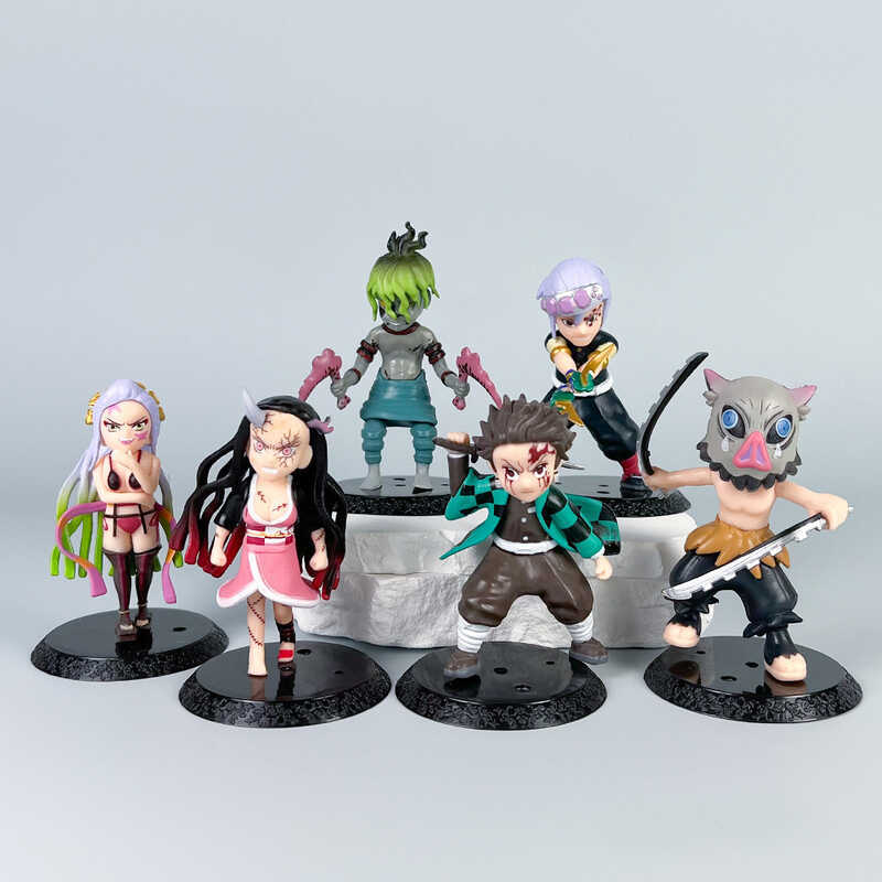 Dmon Slayr Anim Figur Combat Vrsion Tanjiro Nzuko Inosuk Doll Modl ...