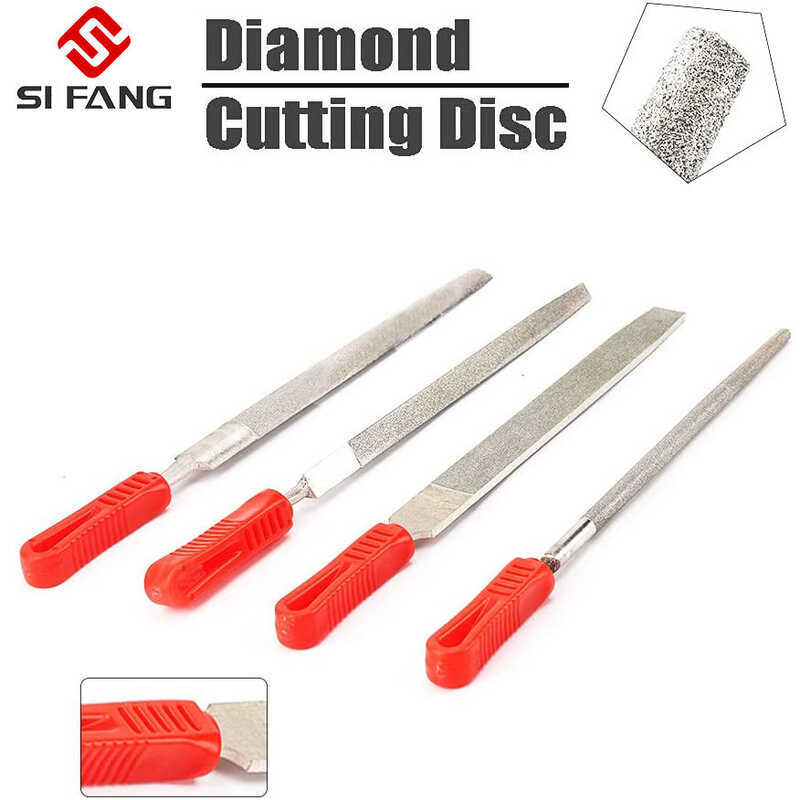 SI FANG 8 Inch Diamond Files Set, Half Round /Flat /Round /Triangle ...
