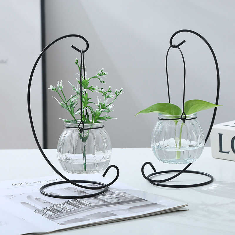 Modern Glass Desktop Flower Vase Office Decorations Hydroponic Green ...