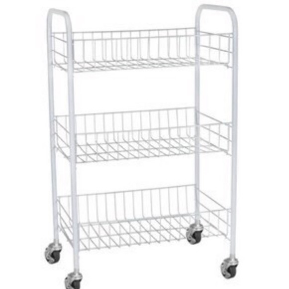 3-Layer Multifunctional Detachable Household Trolley Storage Rack Metal ...