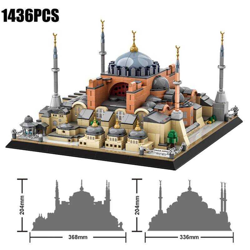1436Pcs Istaul, Turkey Hagia Sophia Building Blocks Kit Historic Dome ...