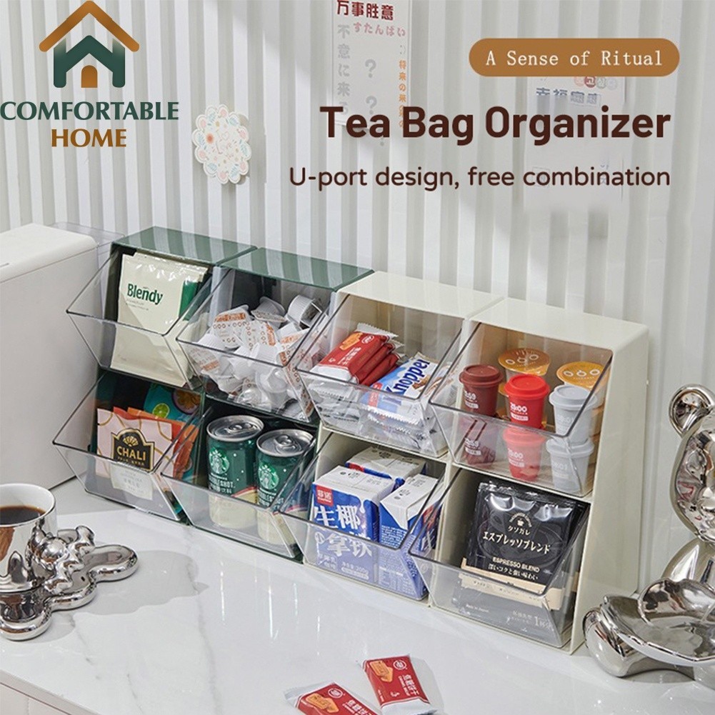 CHS Coffee Storage Box Acrylic Tea Bag Organizer Rack Desktop Tea ...