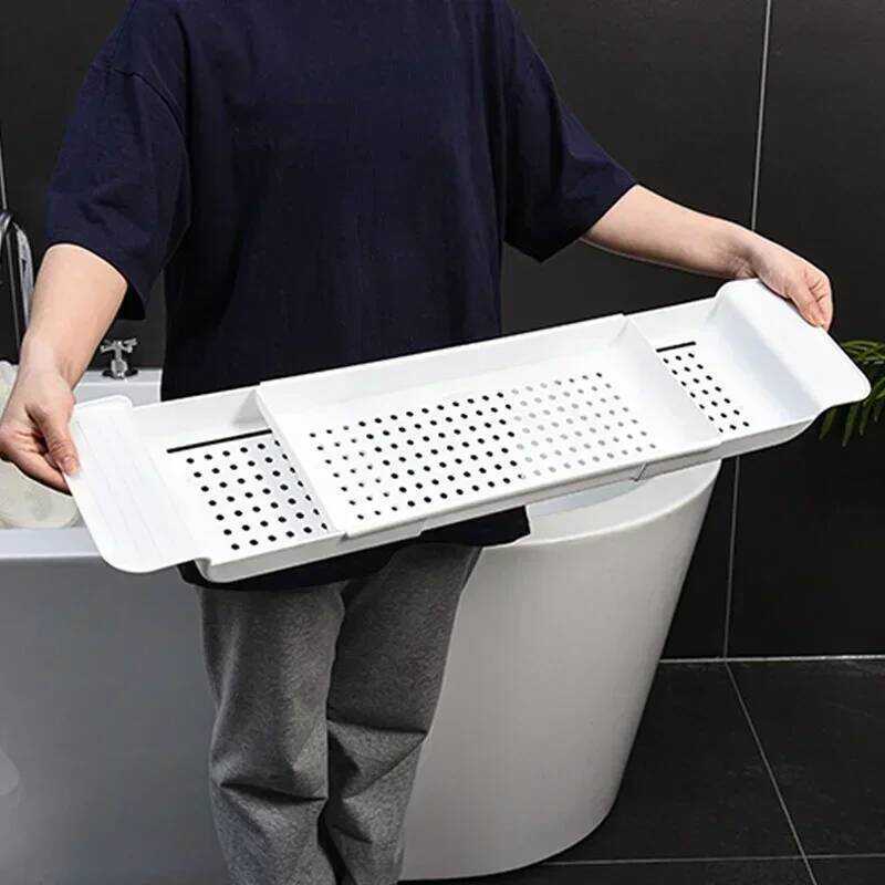 Bathroom Portable 3A 3 Tools Bathtub Shelf Extendable Tray Shower Caddy ...