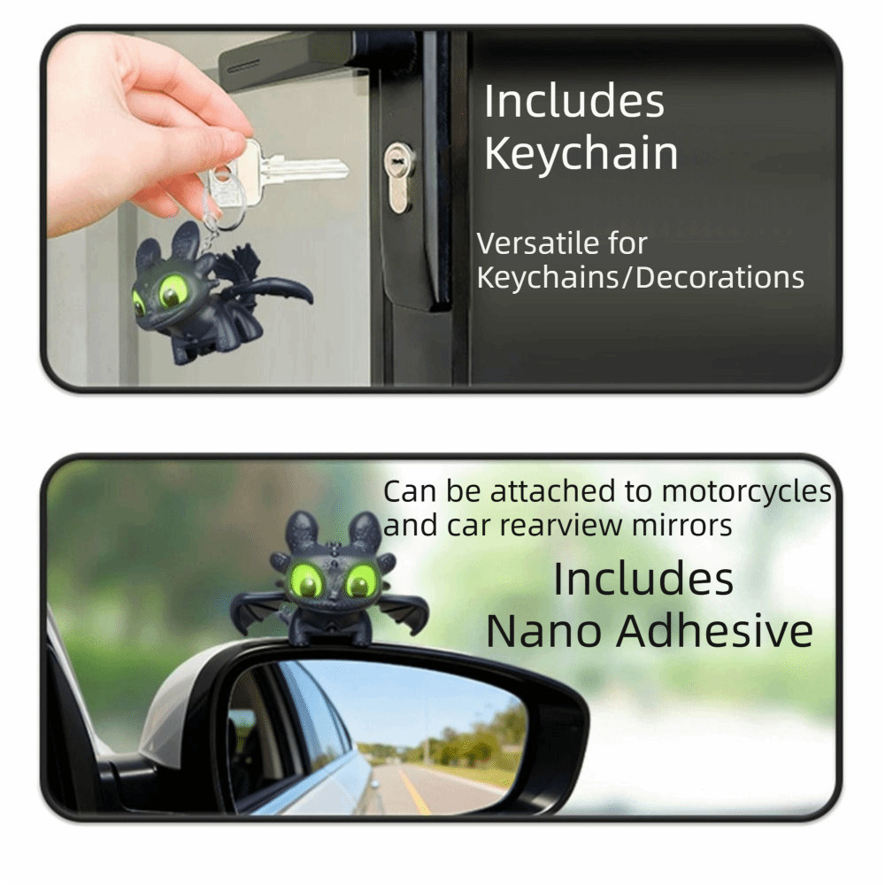 [Ready Stock] 2PCS Creative Glowing Toothless Keychain Funny Eyes ...