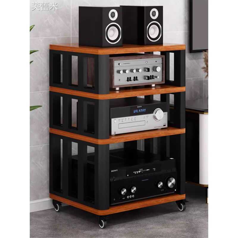 Fulemi Rack Cabinet Metal Speaker Stand Shock Absorber Movable CD Tube ...