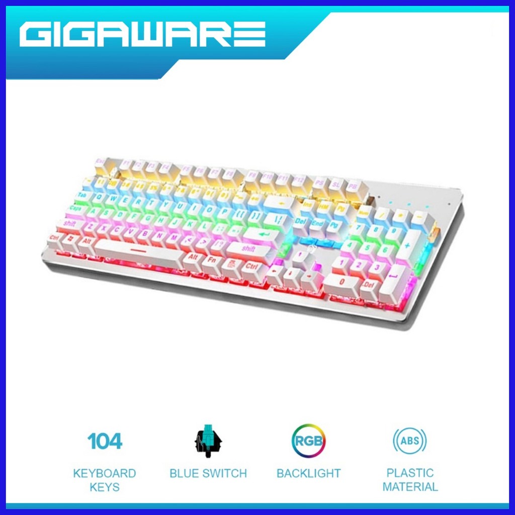 ♣ Gigaware K880 Mechanical Keyboard 104 Key Computer Wired Gaming ...