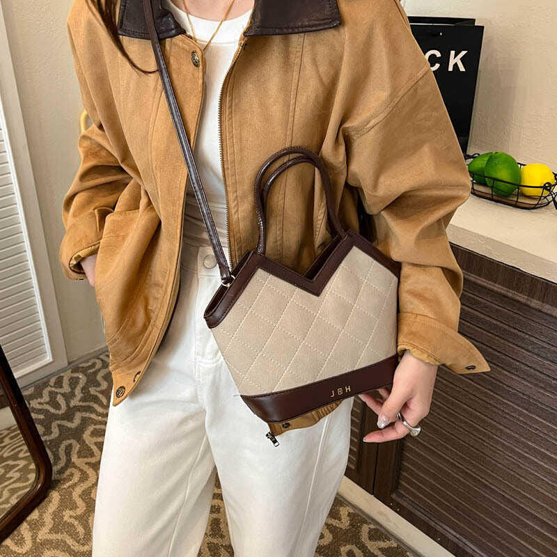 High-End Retro Niche Bucket Bag Vegetable Basket Autumn Winter Matte ...