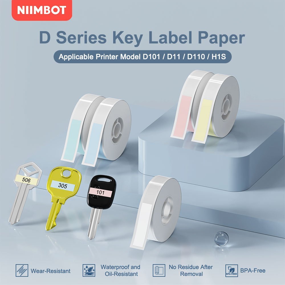 NIIMBOT D11/D110/D101 New Key Label Paper for Key Classification Labels ...