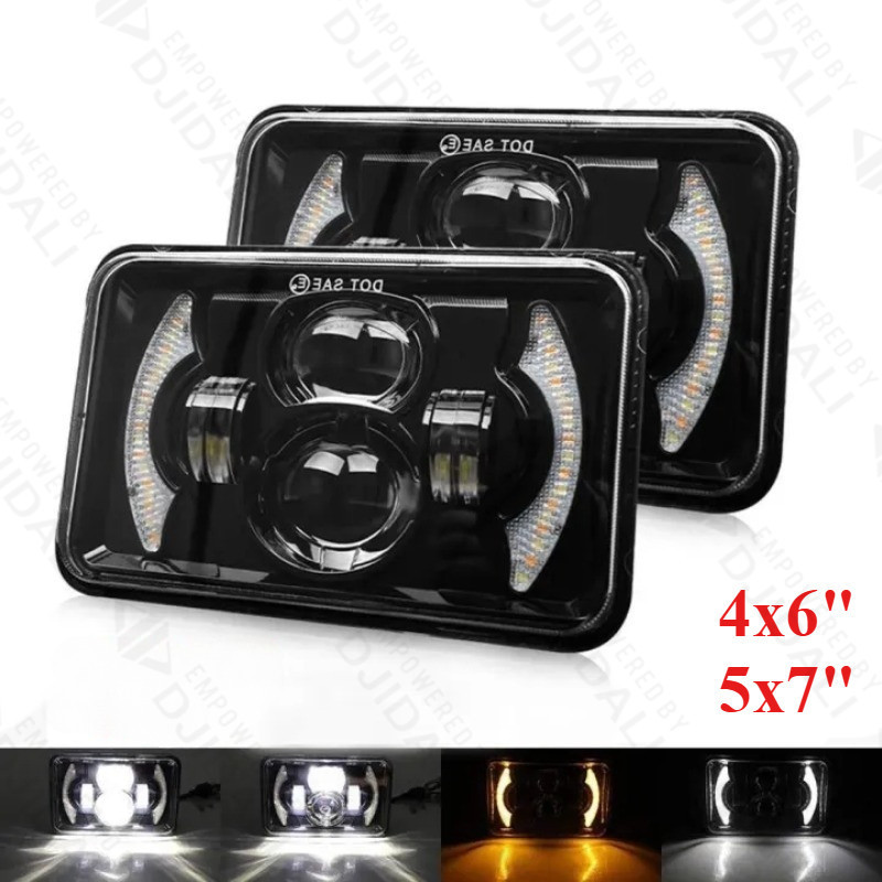 DOT SAE 80W LED Headlight Projector Hi Lo Beam Work Light For H4651 ...