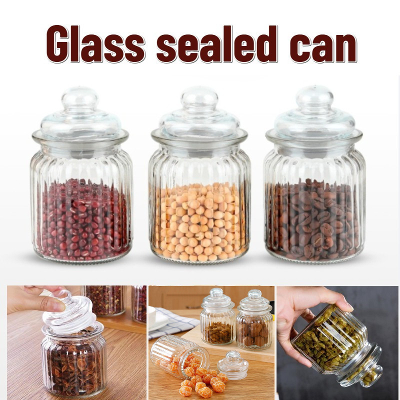 Glass Sealed Can Food Storage Jar Spice Bottle Storage Large Capacity ...