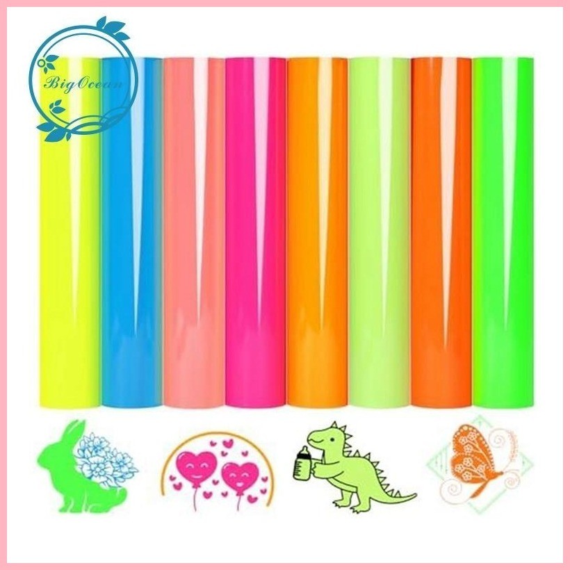 HTV Heat Transfer Vinyl 8 Neon Vinyl Assorted Sheets 30 X 25 Inch Vinyl ...