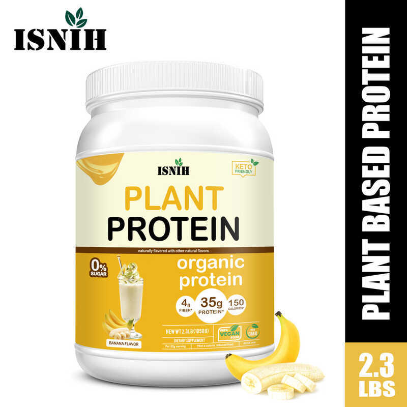 Image showcasing FDA ISNIH Organic No Sugar Vegan Plant Based Protein Powder Muscle ...